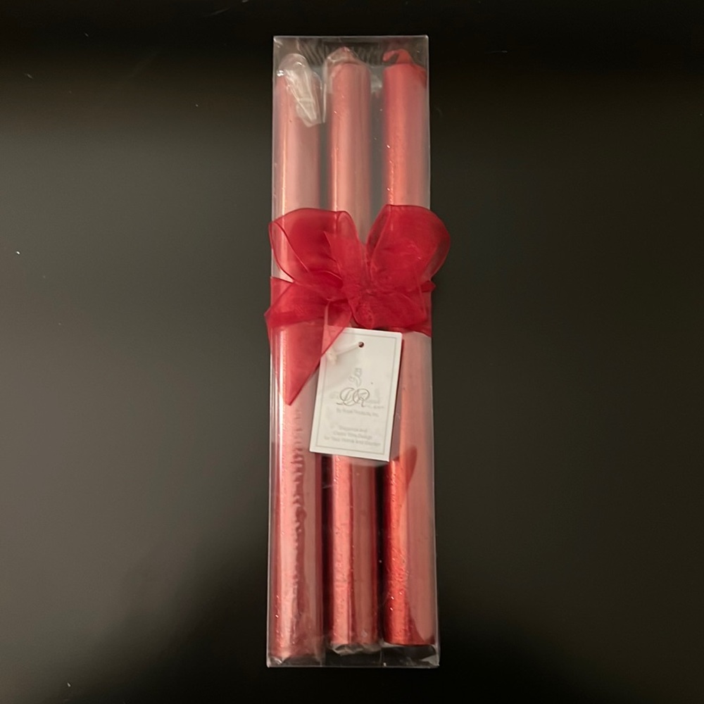 Set of 6 Red Candle Sticks